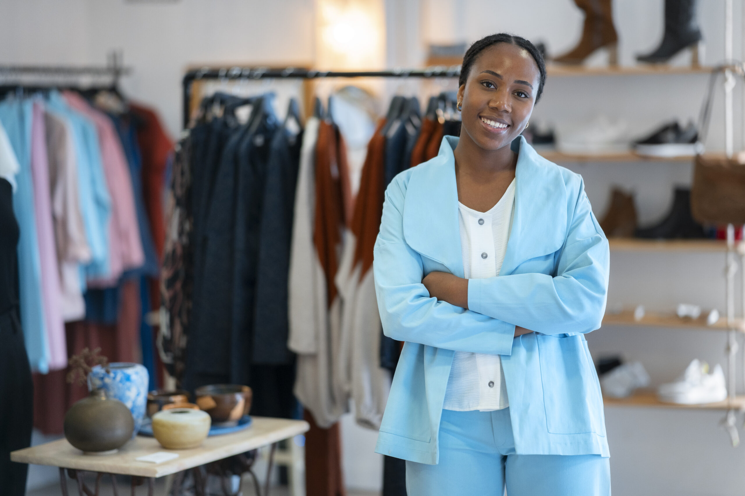 Home medium shot black woman running small business